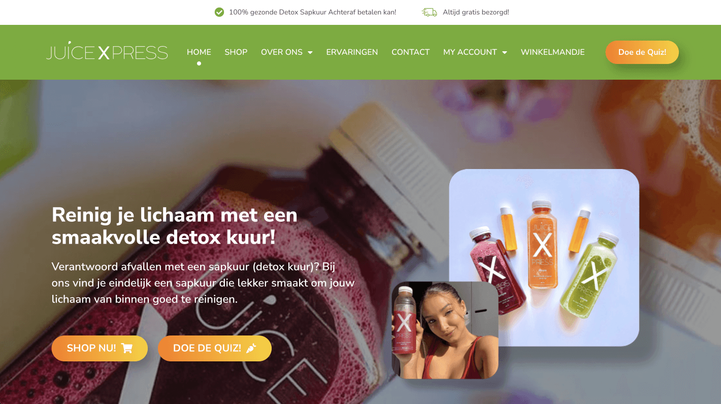 JuiceXpress website design by Weblyfe