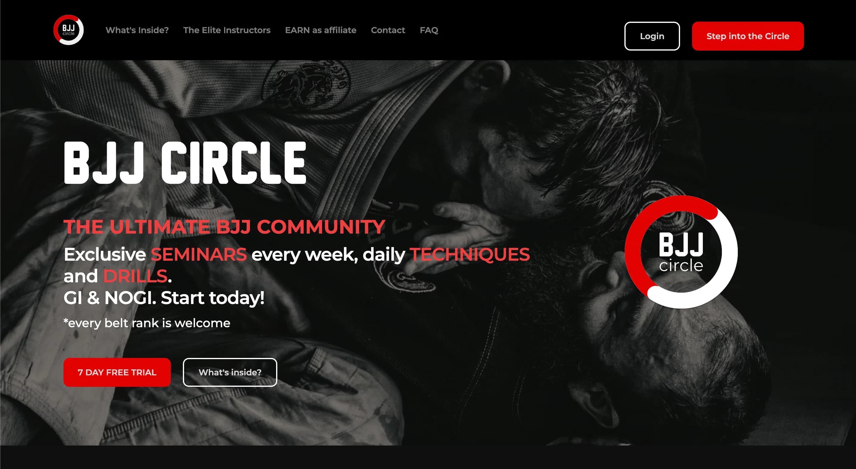BJJ Circle website design by Weblyfe