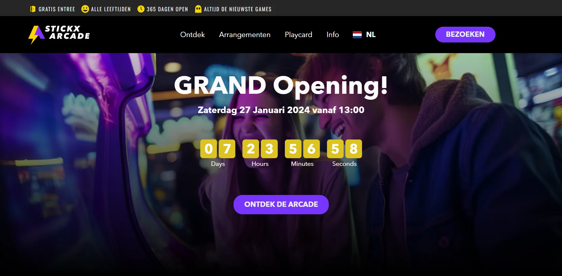 Stickx Arcade website design by Weblyfe